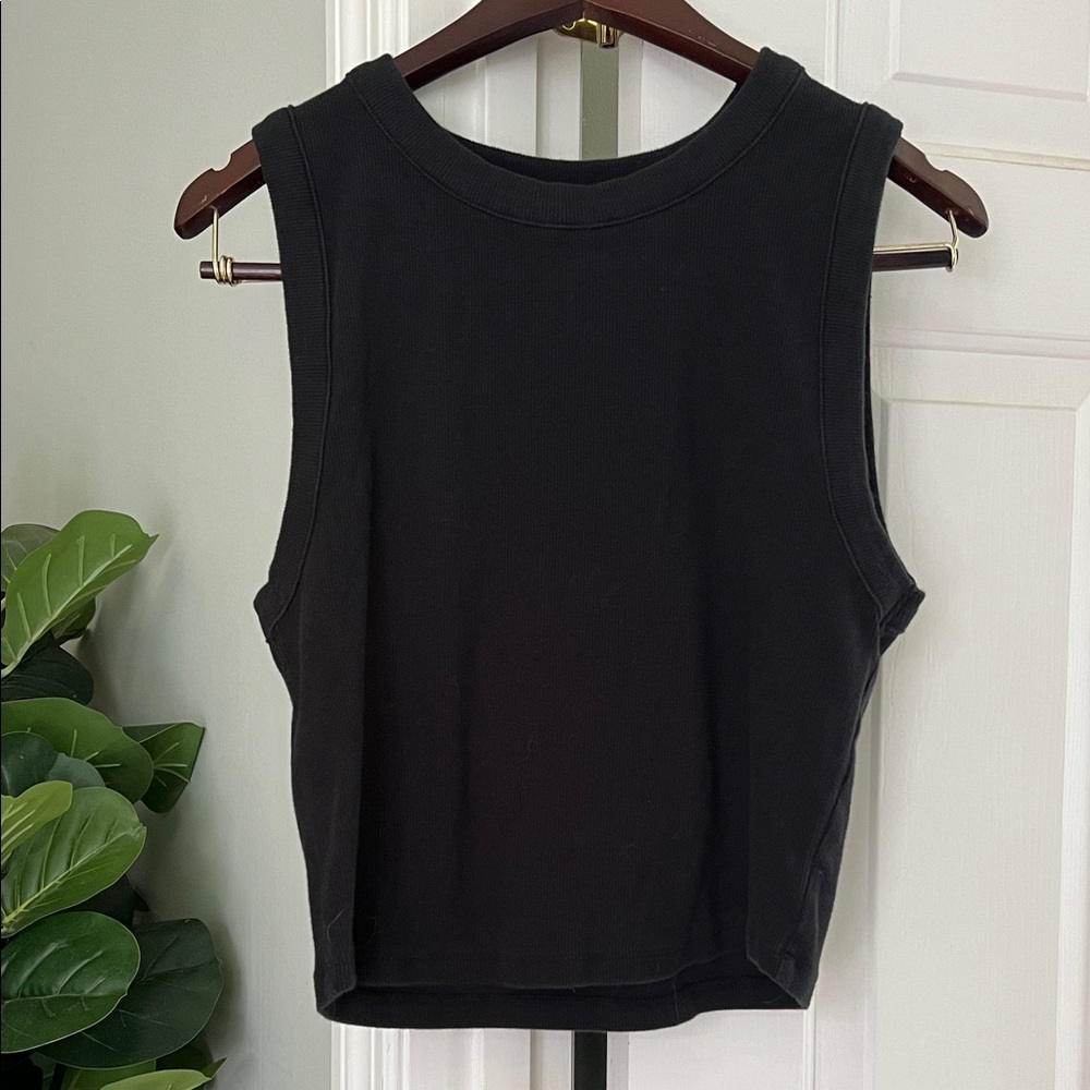 Abercrombie & Fitch Soft Essential High Neck Cropped Ribbed Tank Top